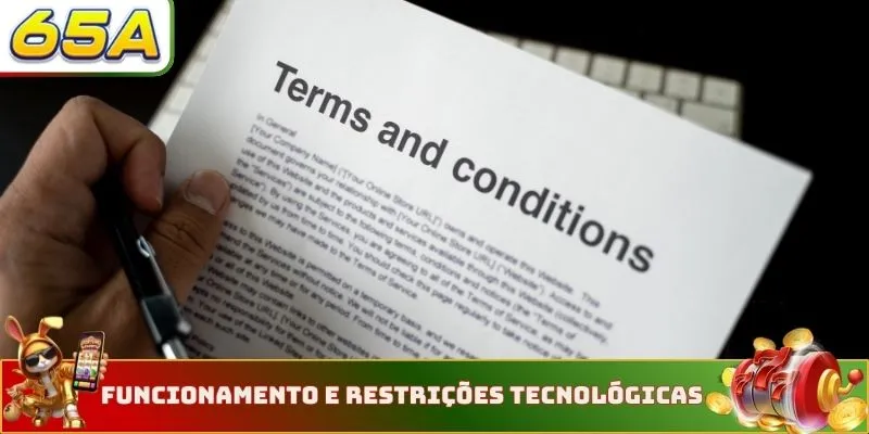 Termos e Condições 3 Funcionamento e restrições tecnológicas