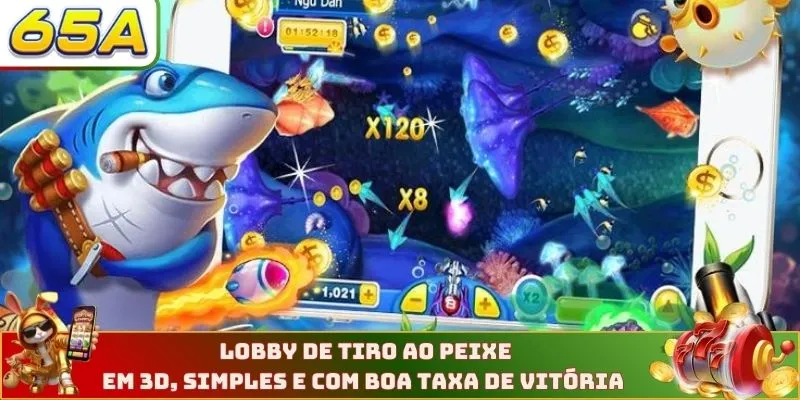 Lobby de tiro ao peixe em 3D, simples e com boa taxa de vitória