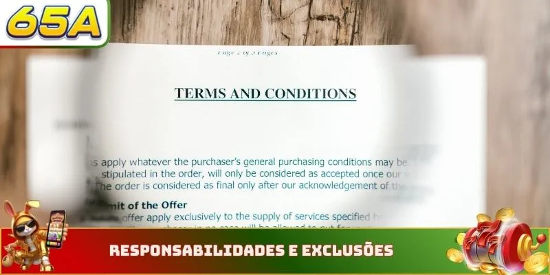Termos e Condições 4 Responsabilidades e exclusões